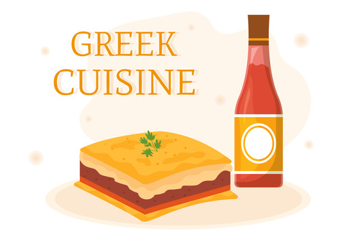 Moussaka greek food vector free download