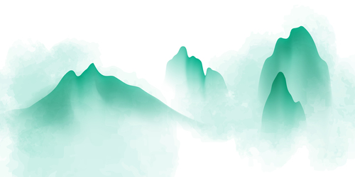Color China ink painting mountain vector free download