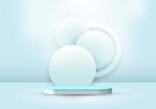 Circular background vector of platform base and neon light free download