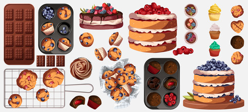 Sweets set vector free download