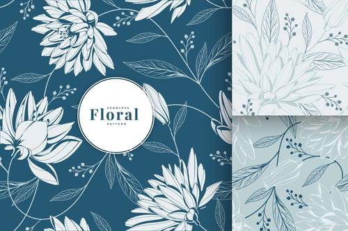 Minimalist floral pattern collection vector free download