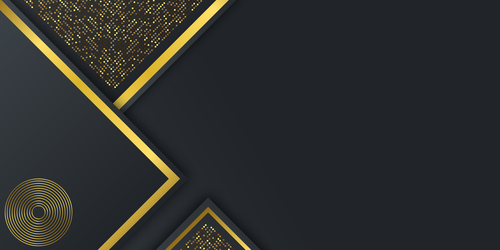 Square black gold luxury abstract background vector free download