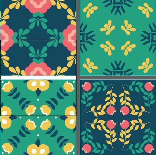 Abstract leaves floral seamless pattern vector free download