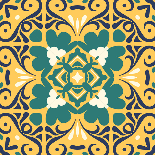 Vintage floral tiles seamless pattern vector free download