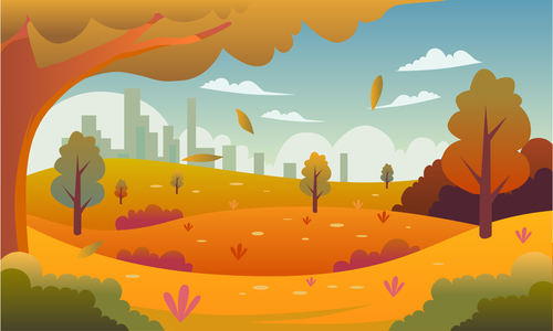 Landscape panoramic illustration vector free download