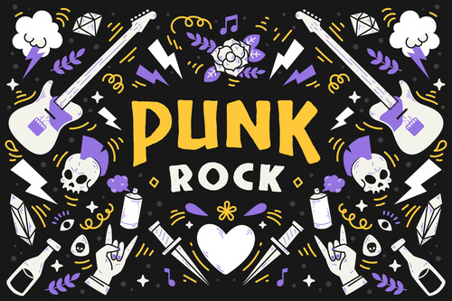 Illustration punk rock vector free download