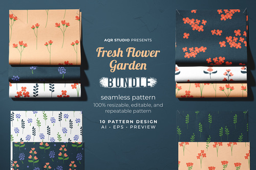 Fresh flower garden seamless pattern vector free download