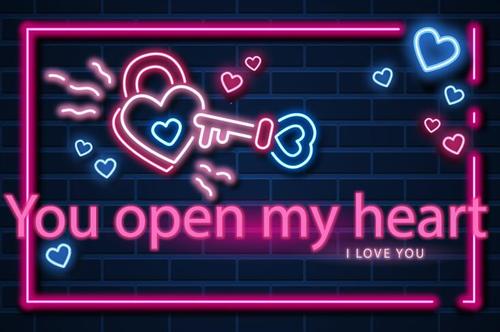 You open my heart valentines day background vector free download