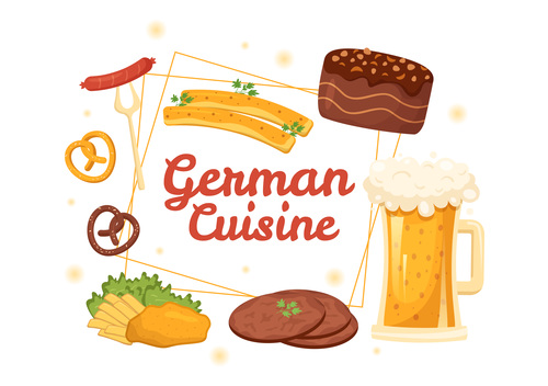 Characteristic german food vector free download
