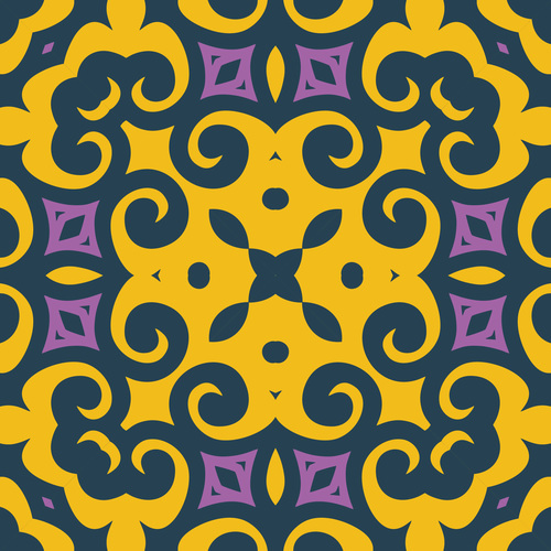 Beautiful damask tiles seamless pattern vector free download