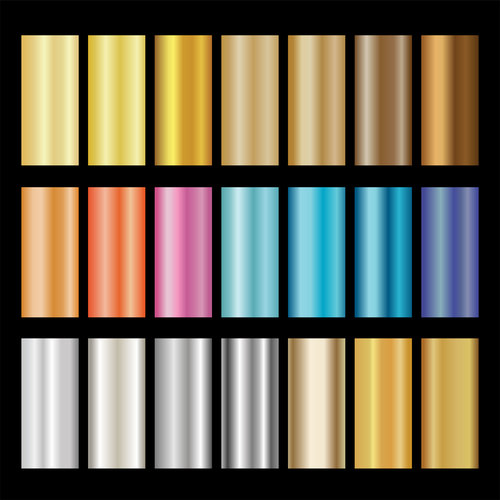Metallic gradient collection different colors illustration vector free download